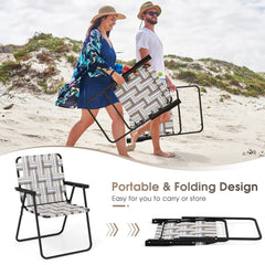 Giantex lightweight folding chair weighs about 7lbs for quick setup.