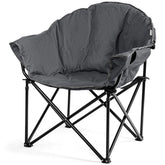 Giantex Moon Saucer Chair folded for easy transport and storage.