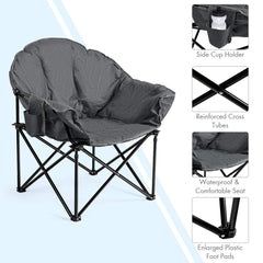Giantex Moon Saucer Chair soft padded seat for comfortable outdoor seating.