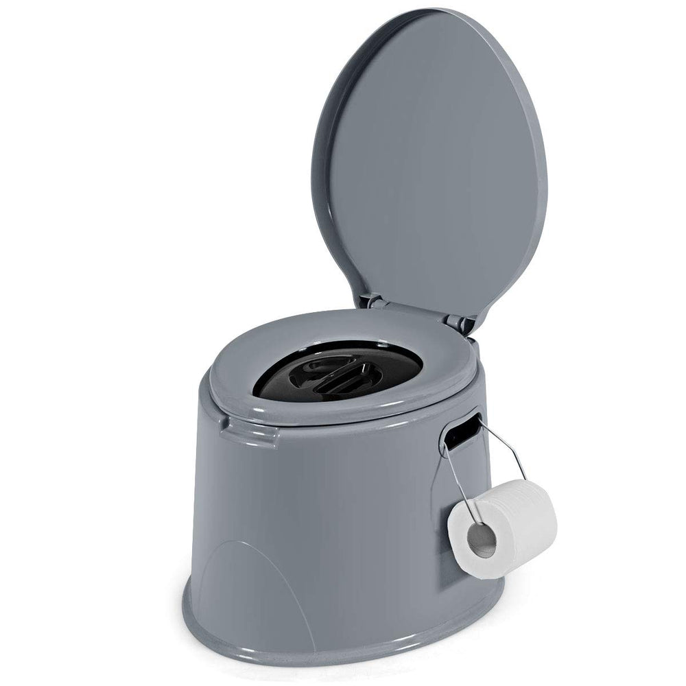 Giantex portable travel toilet with detachable inner bucket for easy use.