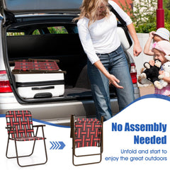 Giantex tilting backrest with wide armrests in red, provides extended comfort outdoors
