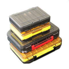 Large size lure box: 19.5 x 12 x 3.5 cm in dark gray and yellow