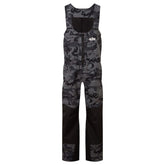 Gill Meridian-X bib shadow camo front view shows water-repellent fabric