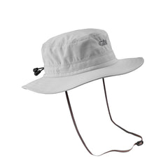 Gill sun hat with removable chin strap secures fit during windy sailing sessions.