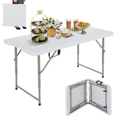 GINMAON 4ft folding table with handle for easy transport at events.