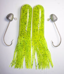 Gitzit Super Tubes 6-inch chartreuse-salt pepper pack, ready for many rigs and big fish opportunities.
