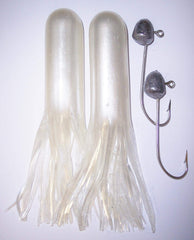 Gitzit 6-inch Super Tube White product image showing durable soft plastics for bigger freshwater fish