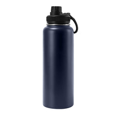 GJV 24oz stainless steel bottle with handle in dark blue, portable for everyday use.