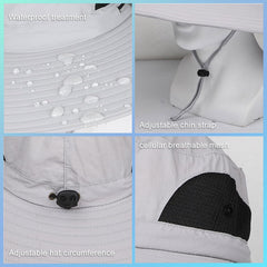 GL SUIT USB and solar-powered sun hat for charging convenience.