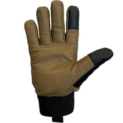 Glacier Glove Alaska Pro goat skin palm provides grip and durability for outdoor tasks.