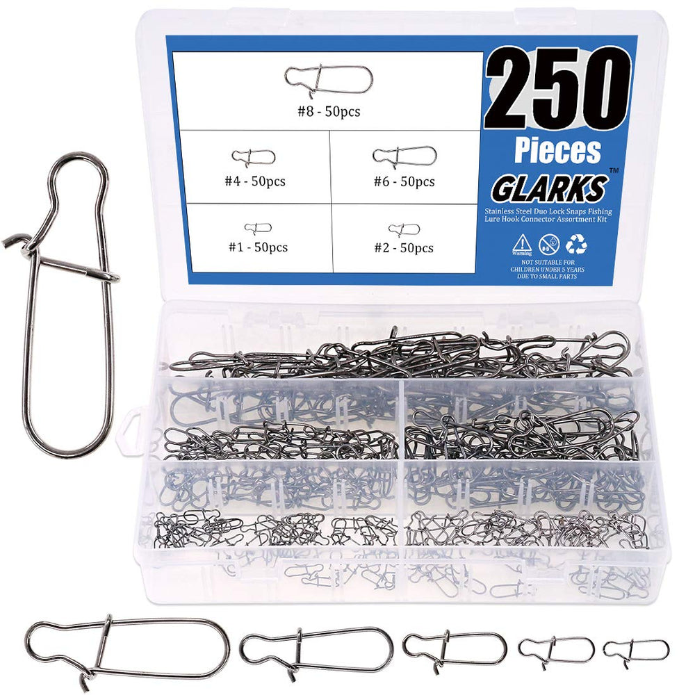 Snap size #1-40lbs 0.6 inch stainless steel duo lock snap