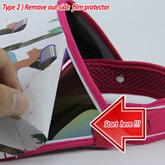 GLJ Trading sun visor UV hat red fabric closeup; breathable weave and sturdy stitching.