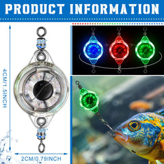 Close-up of ABS plastic waterproof LED lure with double ring buckle