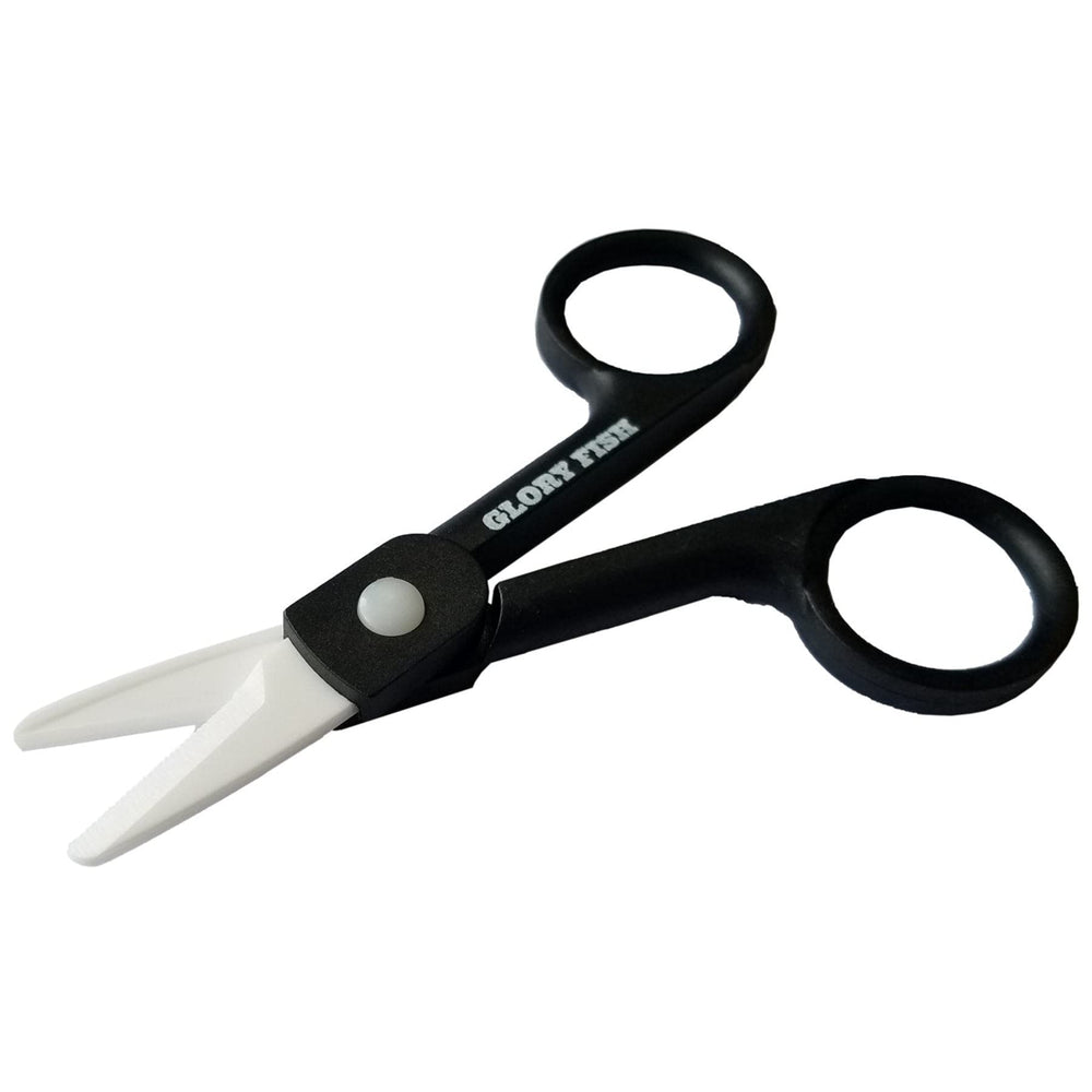 Glory Fish HA-004 Ceramic Scissors in black, front view
