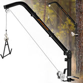 Glosaie tree-mounted deer hoist setup enables quick, secure field installation for hunting.