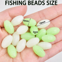 Mix color glow fishing beads 120pcs – green and white beads