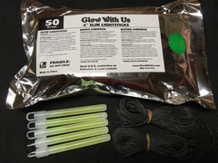 Glow With Us glow stick necklace assembly with 50 strings for party favors.