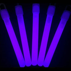 Glow With Us purple 4-inch glow sticks in a 100-pack for bright party lighting.