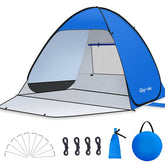 Glymnis Pop Up Beach Tent setup shows quick, portable shade solution.