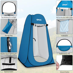 GMAK blue privacy tent interior offers spacious changing area