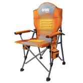 Gobi Heat Terrain heated camping chair folded for easy transport and warm relaxation.