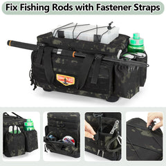 GOBUROS rod holder and front straps keep rod secure during transport.