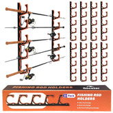 Gocozer wall-mounted fishing rod holder keeping rods organized for quick access