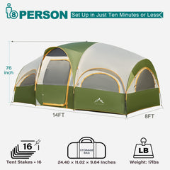 GoHimal tent shows mesh doors and windows for breathable comfort.