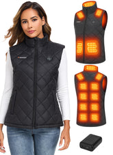 Gokozy heated vest shoulder heat zone provides targeted warmth during commutes.