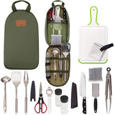 Gold Armour camp kitchen organizer front view showing compact utensil storage