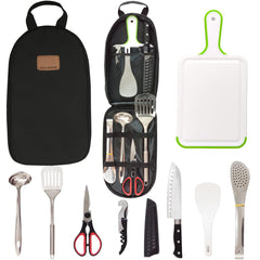 Gold Armour camp kitchen utensil organizer compact keeps tools tidy while traveling