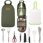 Gold Armour camp kitchen organizer pouch keeps utensils neat and protected.