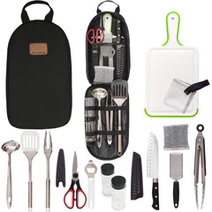 Gold Armour camp kitchen organizer with full travel set for tidy storage