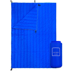 Gold Armour camping blanket blue folded compact for backpacking and quick pack downs.