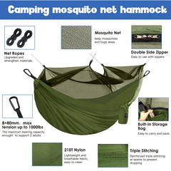 Gold Armour Camping Hammock with bug net shields insects during camping.