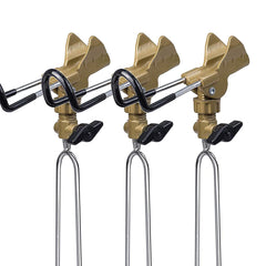 GOLDEAL 4-piece rod holder mounted on bank fishing setup