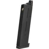 GoldenBall Army Armament 25rd 1911 GBB magazine, close-up detailing durable metal build.