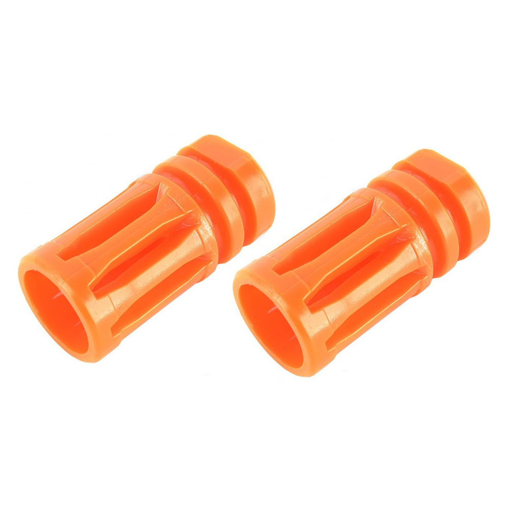 GoldenBall Eagle airsoft M4 orange-tip muzzle device with ccw 14mm threading for easy installation.