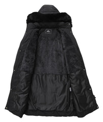 GOLDLADIES winter coat fur trim close-up adds stylish warmth