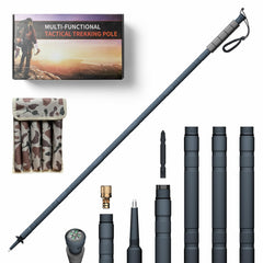 GoldPig 48-inch modular hiking stick assembly view provides stable support on rugged terrain