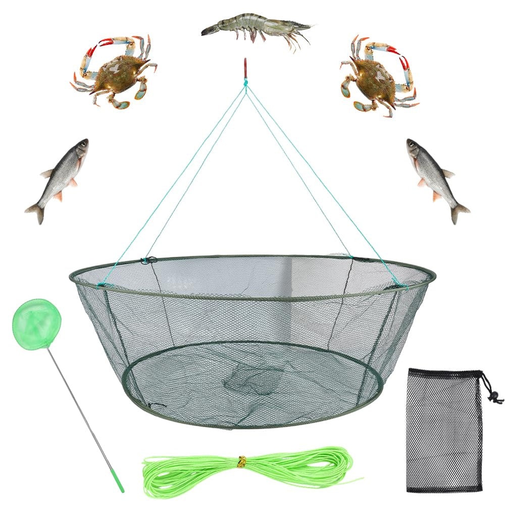 GOMAKERER collapsible net-trap with handle for easy shore crabbing
