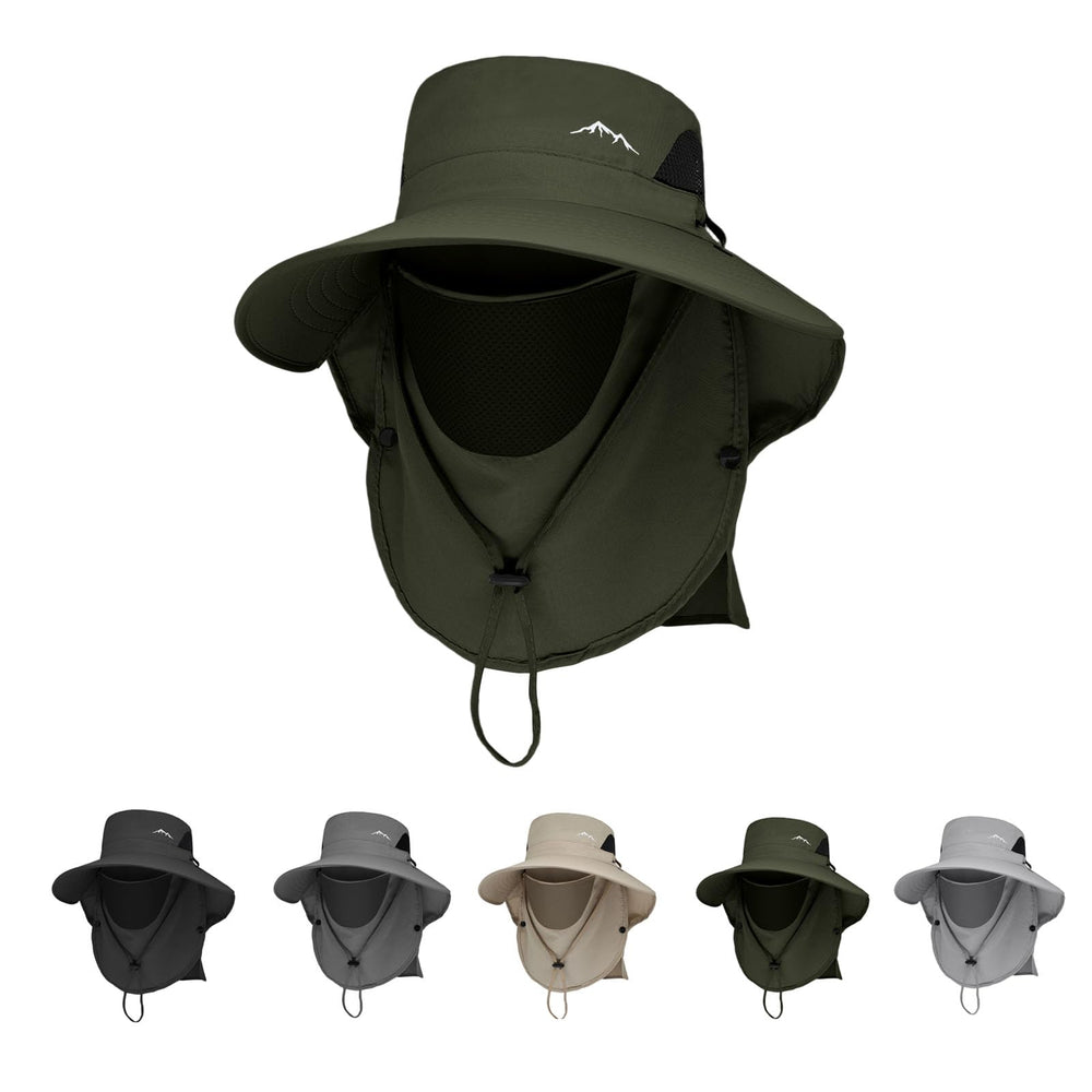 Gomehone men's bucket hat with neck flap in green offers UPF 50+ protection.