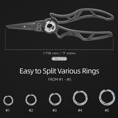 Split ring tip compatible with size #1 to #5 split rings