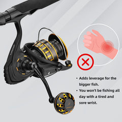 GOMEXUS Daiwa BG handle torque enhancement for bigger fish battles.