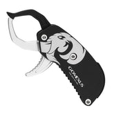 GOMEXUS Fish Lip Gripper held in hand showing compact aluminum body