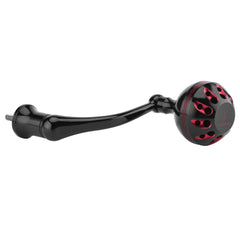 GOMEXUS Power Handle mounted on Abu Garcia Revo Zata spinning reel, black and red