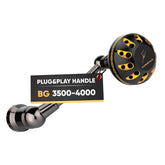 GOMEXUS power handle on black 65mm fits Daiwa BG 3500/4000 for smoother retrieves.