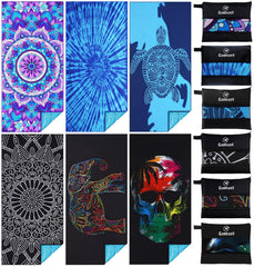 Gomust 6-pack tie-dye mandala towel for quick-dry beach days