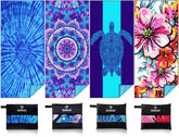 Gomust turtle tie-dye pattern beach towel, full view, sand-free comfort for sunny shores