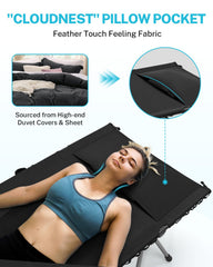 Gonex camping cot pillow pocket provides home-like neck support